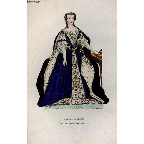 Gravure 19eme Couleurs - Marie Leczinska
