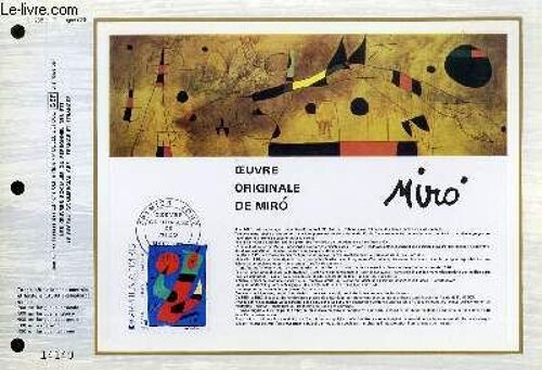 Feuillet Artistique Philatelique N° 285 - Oeuvre Originale De Miro