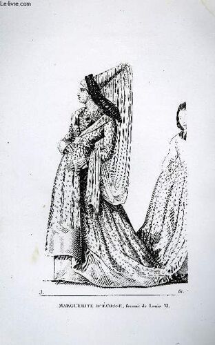 Gravure 19eme Noir Et Blanc - Marguerite D'ecosse