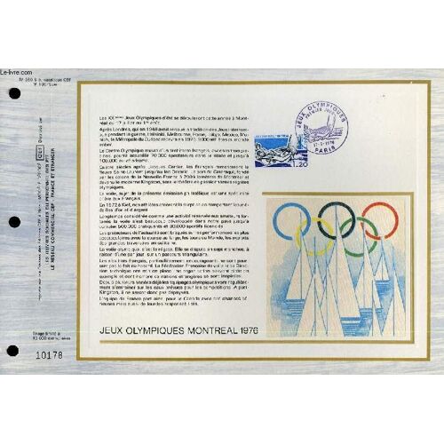 Feuillet Artistique Philatelique Sur Soie - Cef - Jeux Olympiques Montreal 1976 - N° 360s - N°180 Soie
