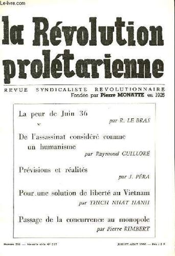 La Revolution Proletarienne - Revue Syndicaliste Revolutionnaire N°518