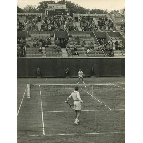 1 Lot De 8 Photos Sur Le Tennis Sur Terre Battue