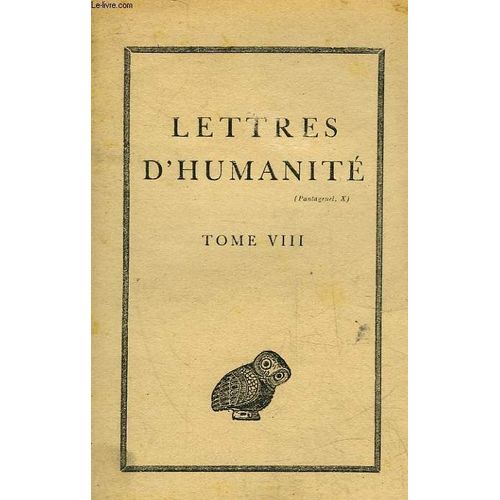 Lettres D'humanite - Tome 8