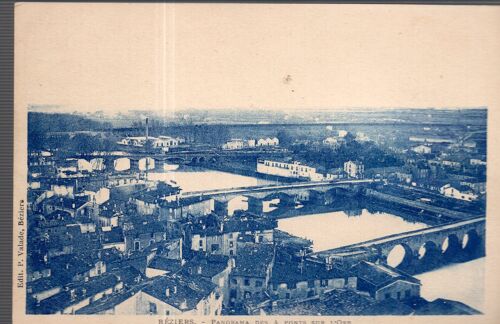 Carte Postale De Béziers (Hérault) Panorama Des 4 Ponts Sur L' Orb