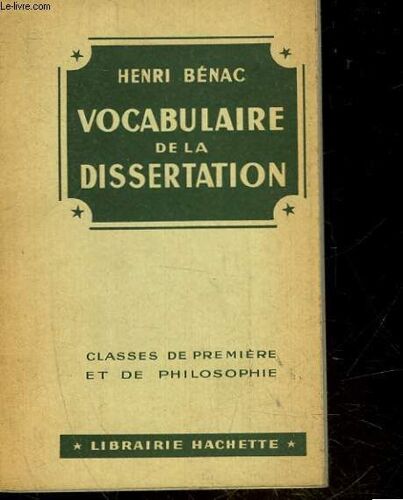 Vocabulaire De La Dissertation - Classe De 2°, 1° Philosophie