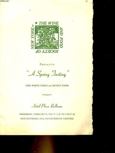 The Wine And Food Society Of New York - A Spring Tasting