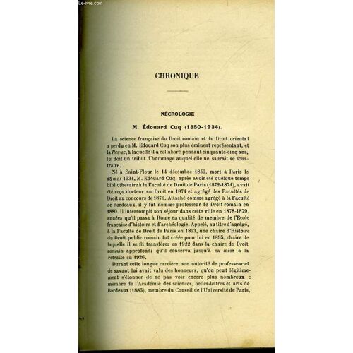 Chronique - Societe D'histoire Du Droit
