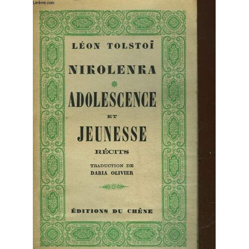 Nikolenka - Adolescence Et Jeunesse