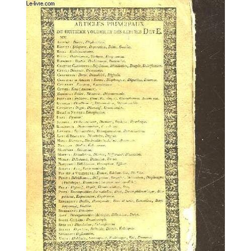 Dictionnaire Des Sciences Medicales - Tome 8 - Dacryome - A - Despotats