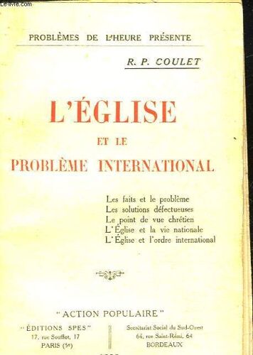 L'eglise Et Les Problemes International