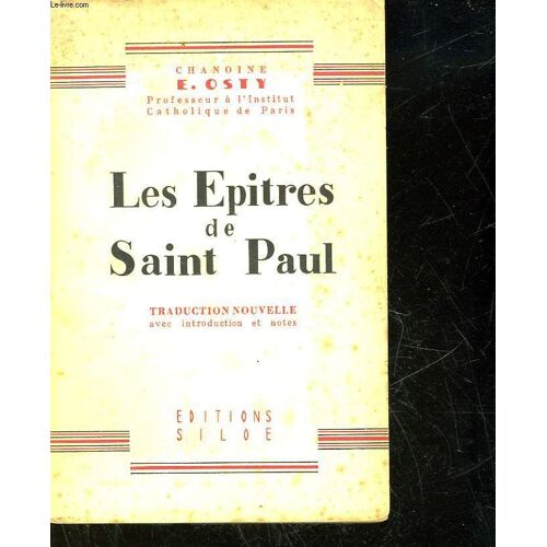 Les Epitres De Saint Paul