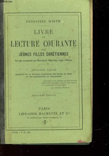 Livre De Lecture Courante Des Jeunnes Filles Chretiennes