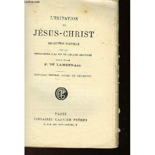 L'imitation De Jesus-Christ