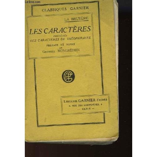Les Caracteres Precedes Des Caracteres De Thophraste