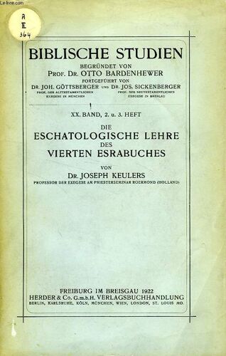Die Eschatologische Lehre Des Vierten Esrabuches