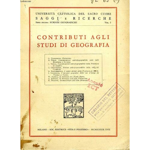Contributi Agli Studi Di Geografia
