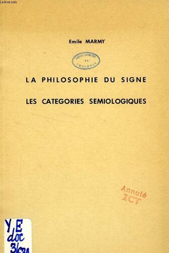 La Philosophie Du Signe, Les Categories Semiologiques