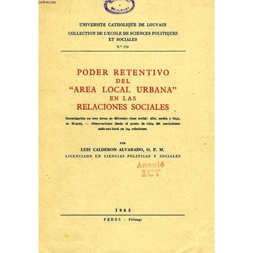 Poder Retentivo Del 'area Local Urbana' En Las Relaciones Sociales