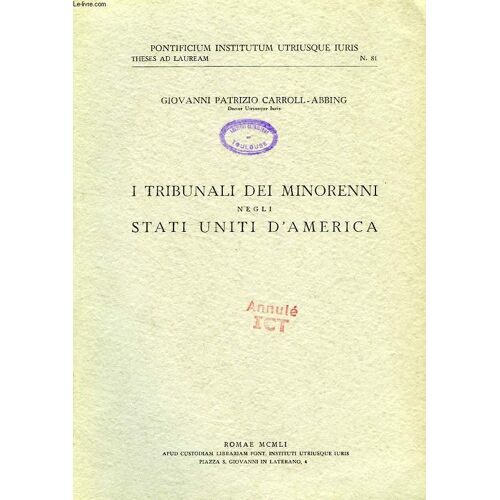 I Tribunali Dei Minorenni Negli Stati Uniti D'america
