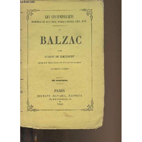Balzac (Collection Les Contemporains)