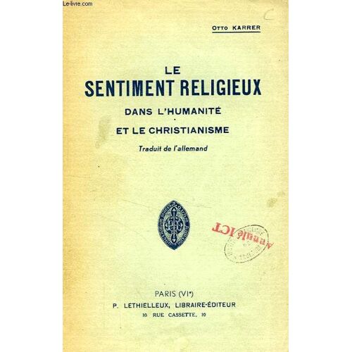 Le Sentiment Religieux Dans L'humanite Et L Christianisme