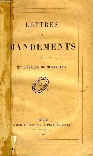 Lettres Et Mandements