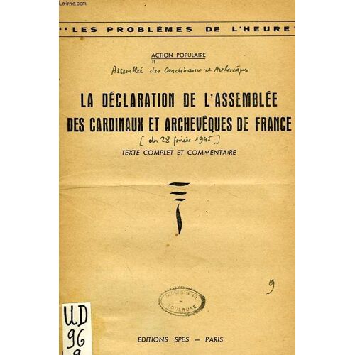 La Declaration De L'assemblee Des Cardinaux Et Archeveques De France