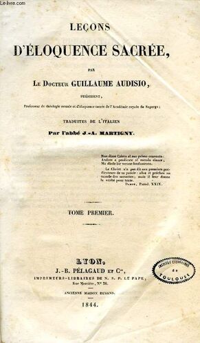 Lecons D'eloquence Sacree, Tome I