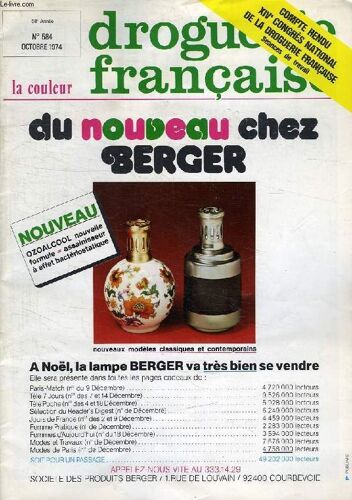 Droguerie Francaise, La Couleur, 68e Annee, N° 584, Oct. 1974