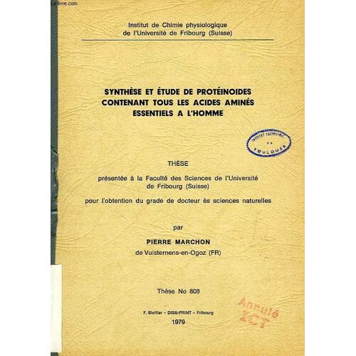 Synthese Et Etude De Proteinoides Contenant Tous Les Acides Amines Essentiels A L'homme (These)