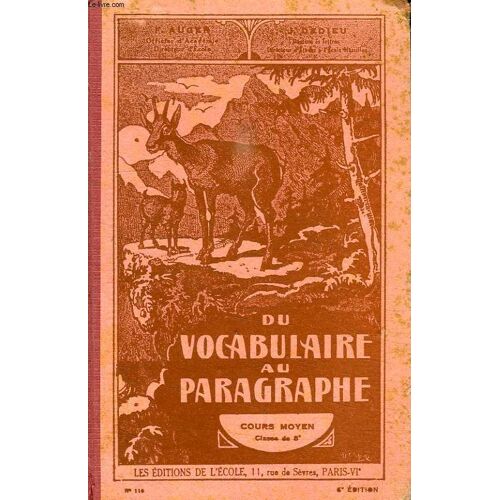 Du Vocabulaire Au Paragraphe, Cours Moyen, Classe De 8e