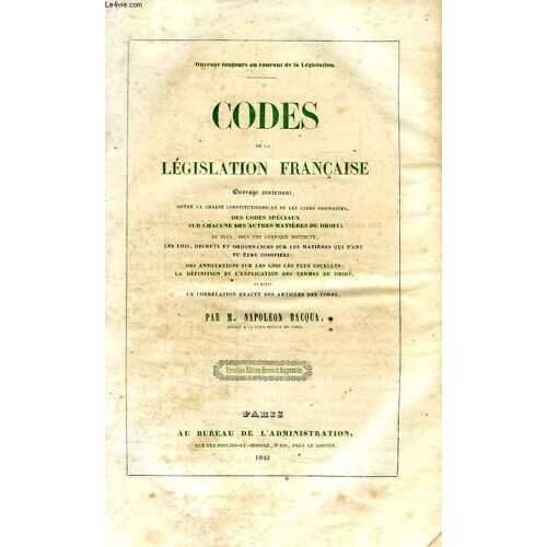 Codes De La Legislation Francaise
