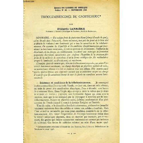 Triboluminescence Du Caoutchouc