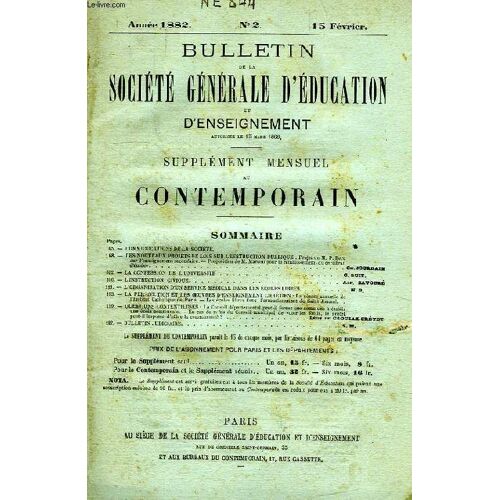Bulletin De La Societe Generale D'education Et D'enseignement, 33 Annees (1882-1939)