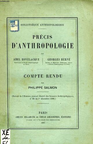 Precis D'anthropologie, Compte Rendu
