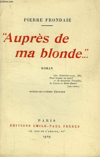 'aupres De Ma Blonde...'
