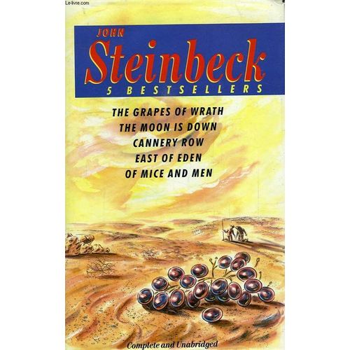 5 Bestsellers: The Grapes Of Wrath, The Moon Is Down, Cannery Row, East Of Eden, Of Mice And Men