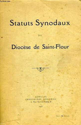Staturs Synodaux Du Diocese De Saint-Flour