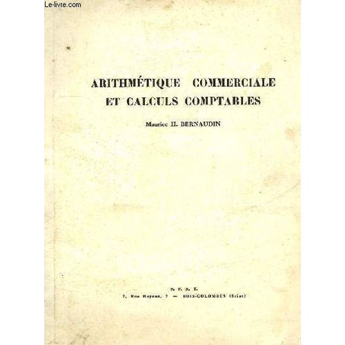 Arithmetique Commerciale Et Calculs Comptables