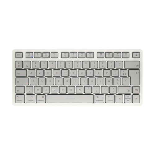 CHERRY KW 7100 Mini - Clavier - pour MAC - 75% - compact - sans fil - Bluetooth 5.1 - AZERTY - Français - commutateur : CHERRY SX - blanc clair de lune - emballage sans plastique