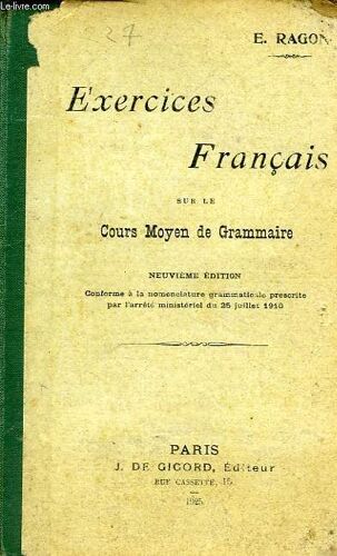Exercices Francais, Sur Le Cours Moyen De Grammaire