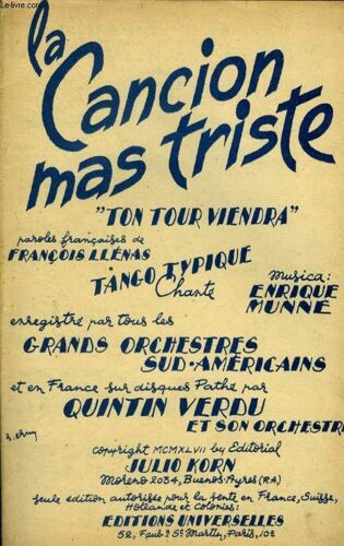 La Cancion Mas Triste ( Ton Jour Viendra)