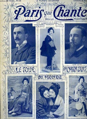 Paris Qui Chante 1ère Année N° 29 La Gardeuse D'oies Par F. Chaudoir, Le Marchand De Clous D'or Par M. Legay, La Bouquetière Cupidon Par F. Chaudoir, La Mistouflette Par F. Chaudoir, Gogosse ...