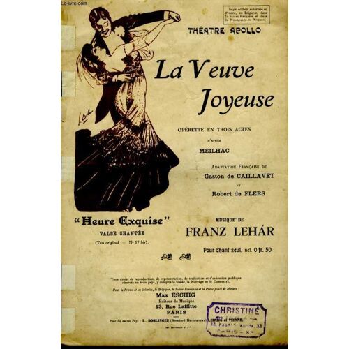 La Veuve Jouyeuse  Valse  Heure Exquise