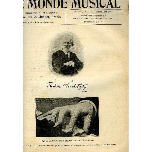 Le Monde Musical 19e Annee N°15 & 16 Theodore Leschetizky