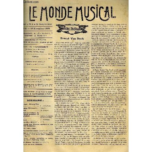 Le Monde Musical 20e Annee N°21 Ernest Van Dyck