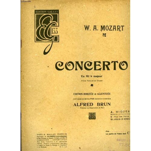 Concerto En Mi Bemol Majeur