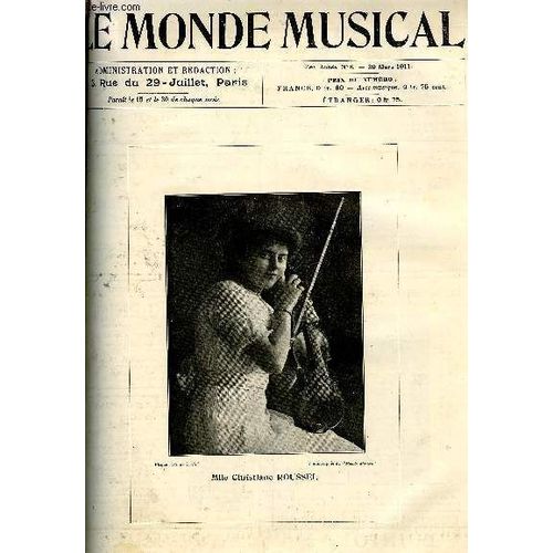 Le Monde Musical 23e Annee N°6 Mlle Christianne Roussel