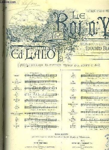 Kle Roi D'ys Opera En 3 Actes Et 5 Tableaux Poème D'edouard Blau N°2 Duo Rozenn, Margared Avec Aménagement Pour Piano