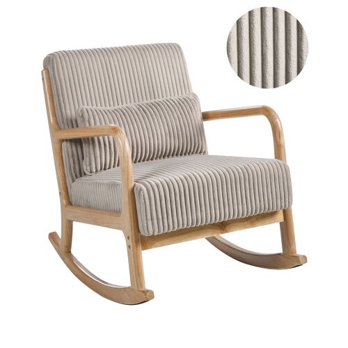 Fauteuil À Bascule Sorsele Velours Côtelé Beige